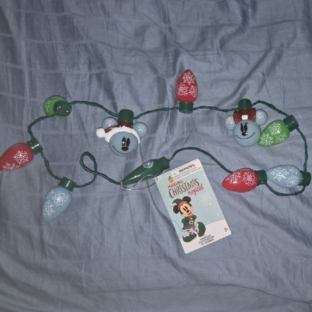Disney Mickey Mouse Festive String Lights - Red, Green, White